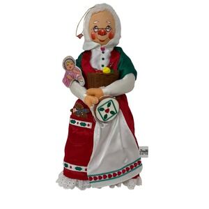 VTG 90's Annalee Christmas Corner Mrs Claus Doll Cookie Baking Christmas Decor